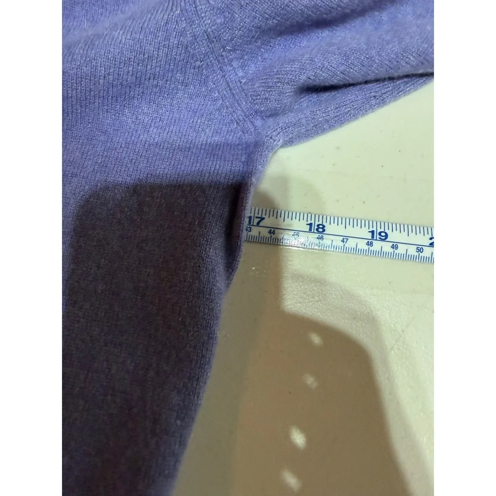 Charter Club Polo Sweater Womens Medium Blue 100% Cashmere V-Neck Quiet Luxury